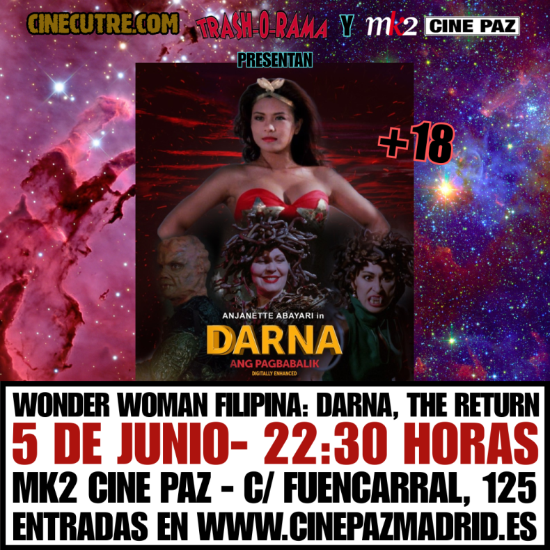 ¡WONDER WOMAN FILIPINA EN PANTALLA GRANDE! “Darna, The Return” (1997), el 5 de junio en el mk2 Cine Paz de Madrid